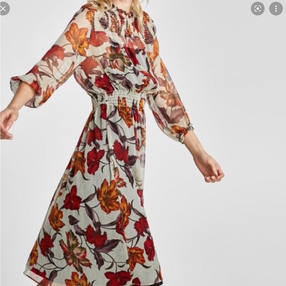 Zara fall leaf midi dress - Picture 2 of 6